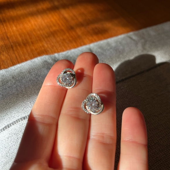 Jewelry - Sparkling Silver CZ Earrings